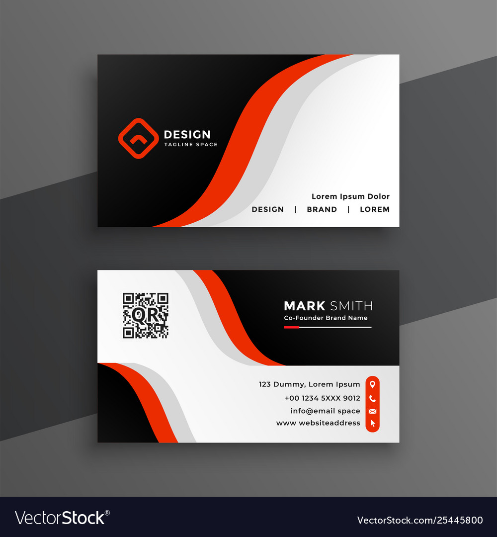 Red modern business card design template Vector Image With Modern Business Card Design Templates