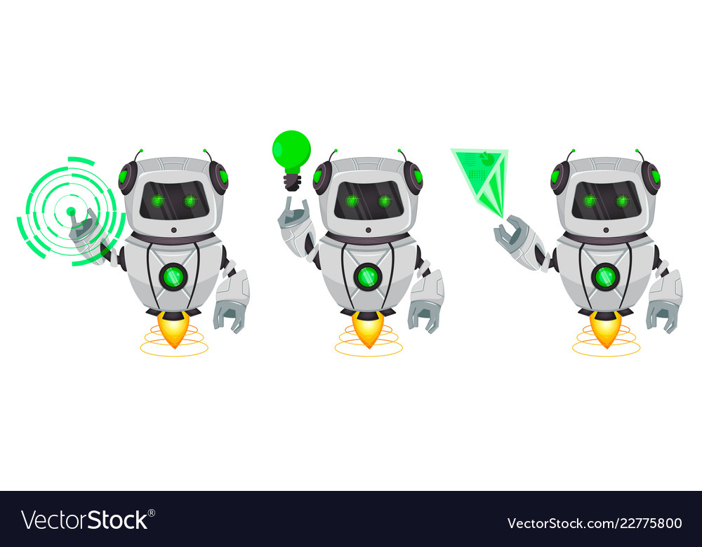 Robot with artificial intelligence bot vector image Robot with artificial intelligence bot