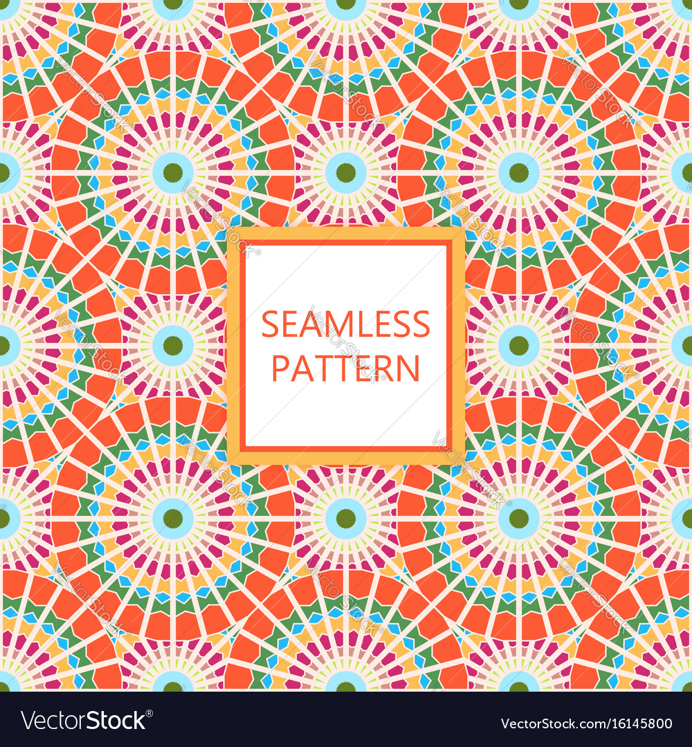 Seamless pattern design mandala round elements