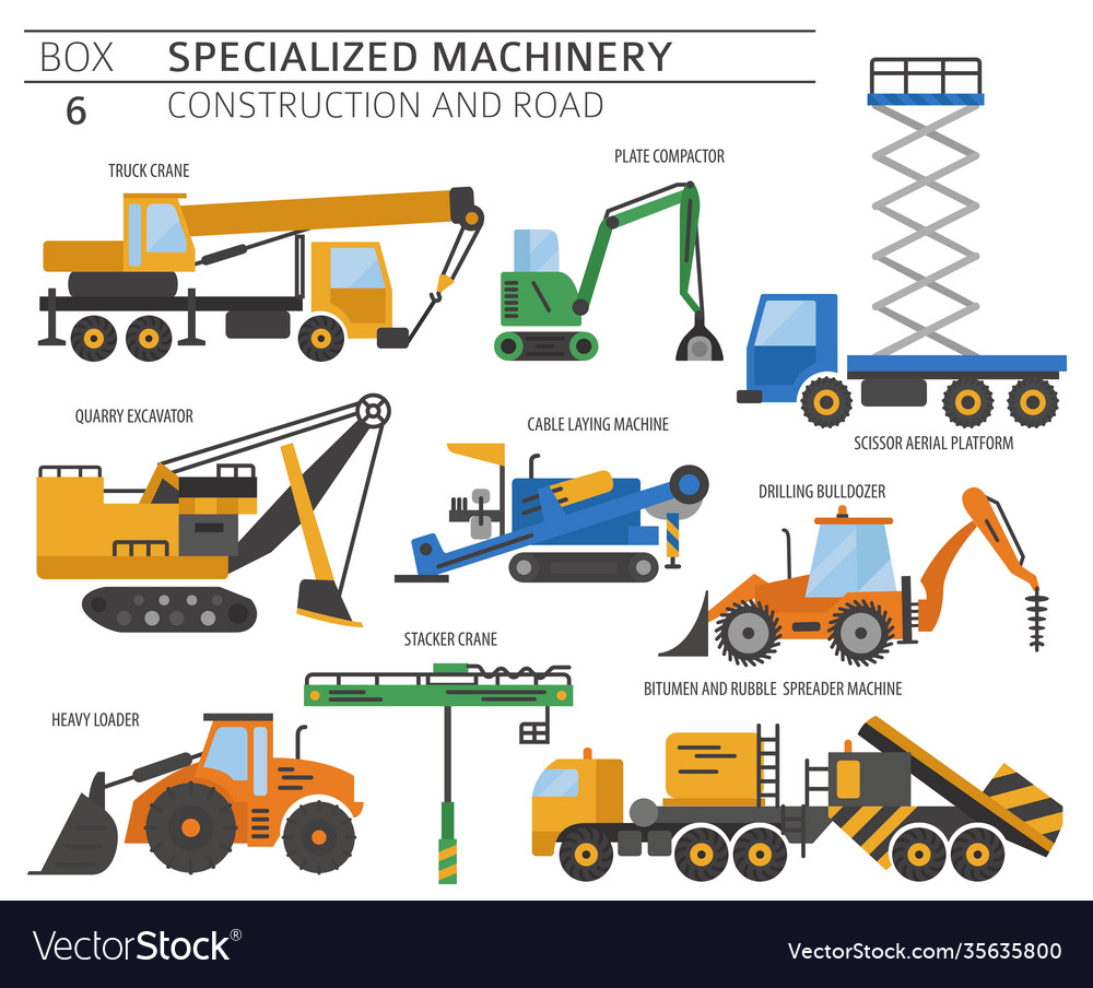 Special Industrial Construction And Road Machine Vector Image