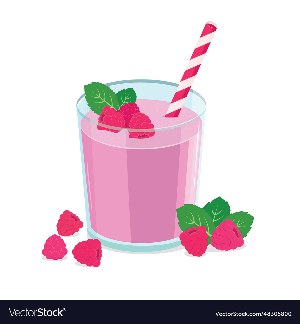 Stylized image of raspberry milkshake Vector Image Stylized image of raspberry milkshake