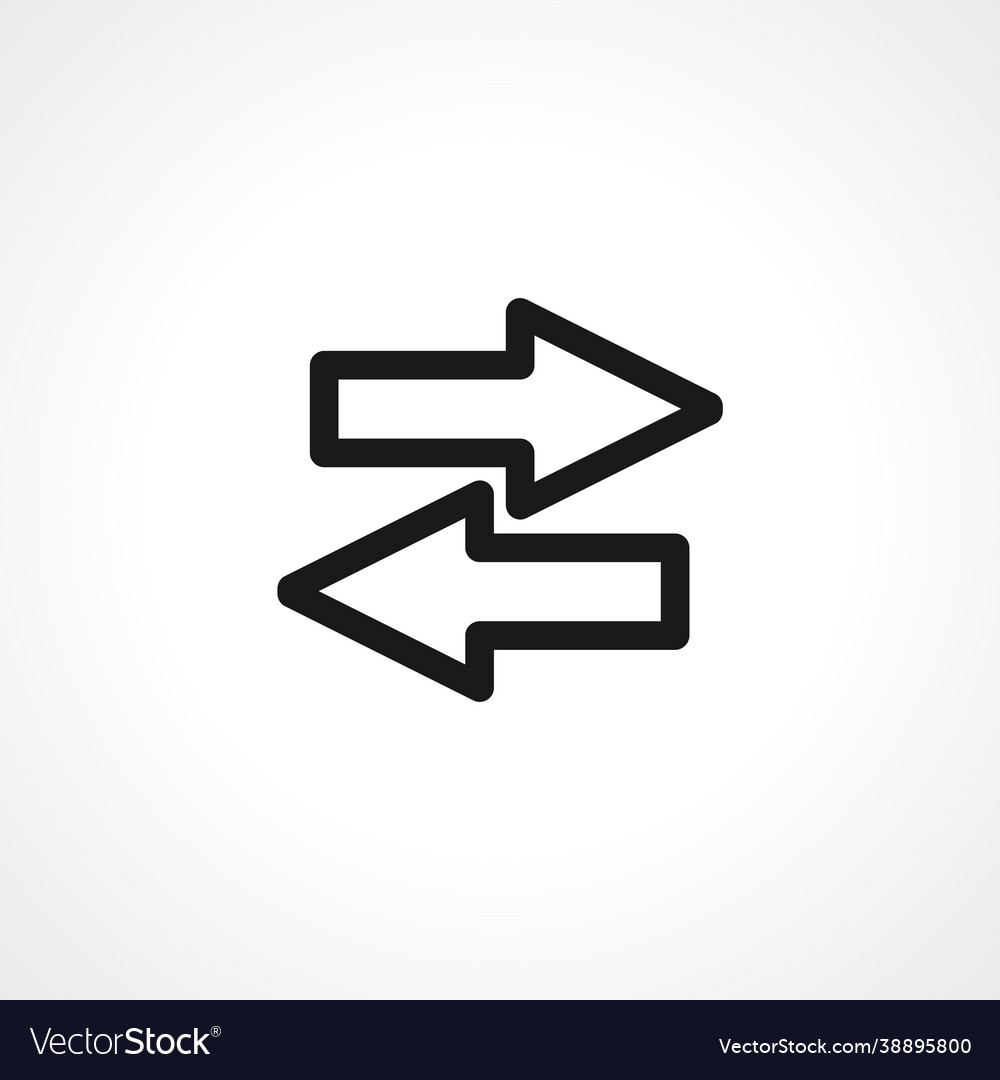 Two arrows icon exchange simple isolated web Vector Image Two arrows icon exchange simple isolated web