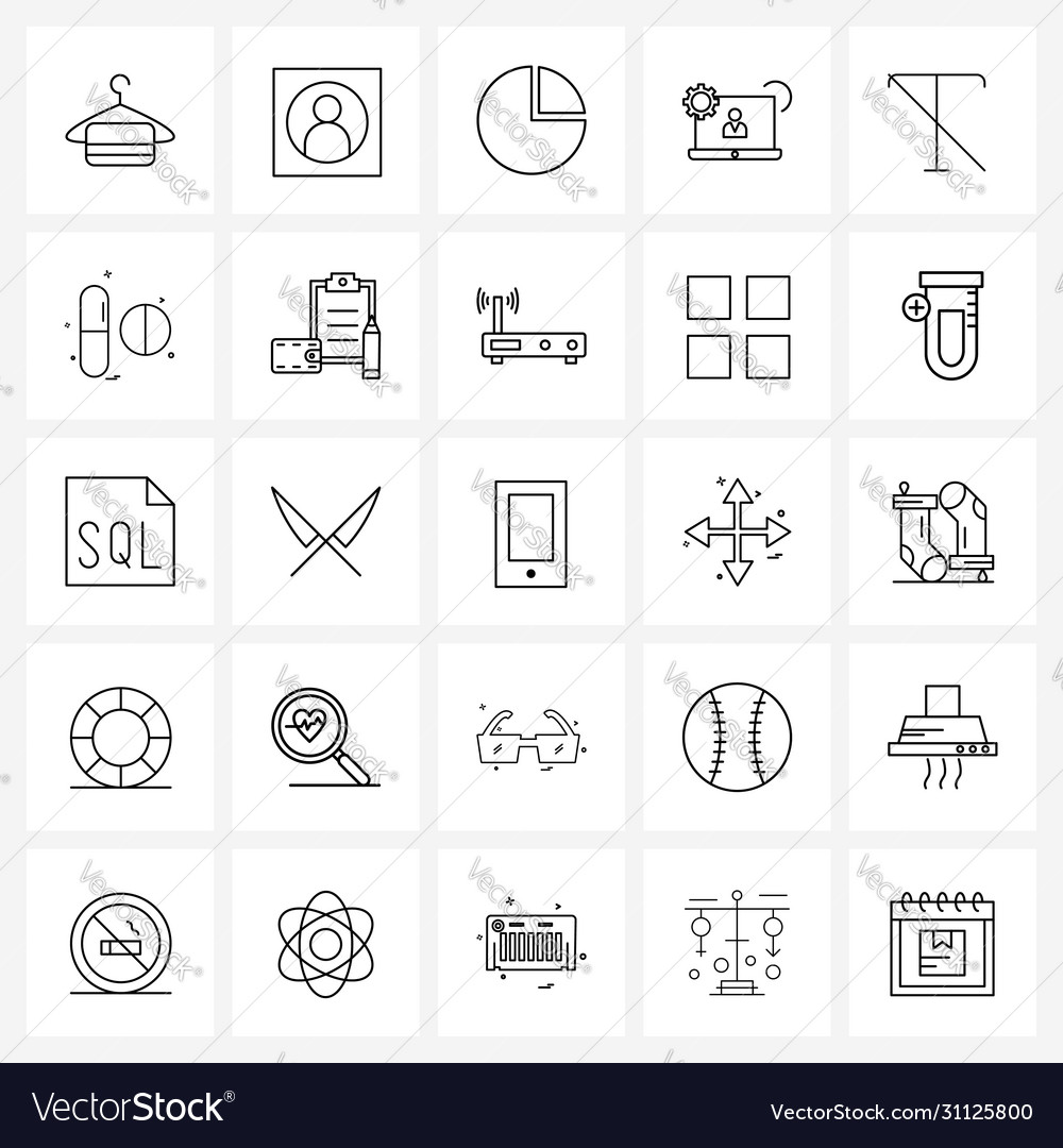 Ui set 25 basic line icons off formatting