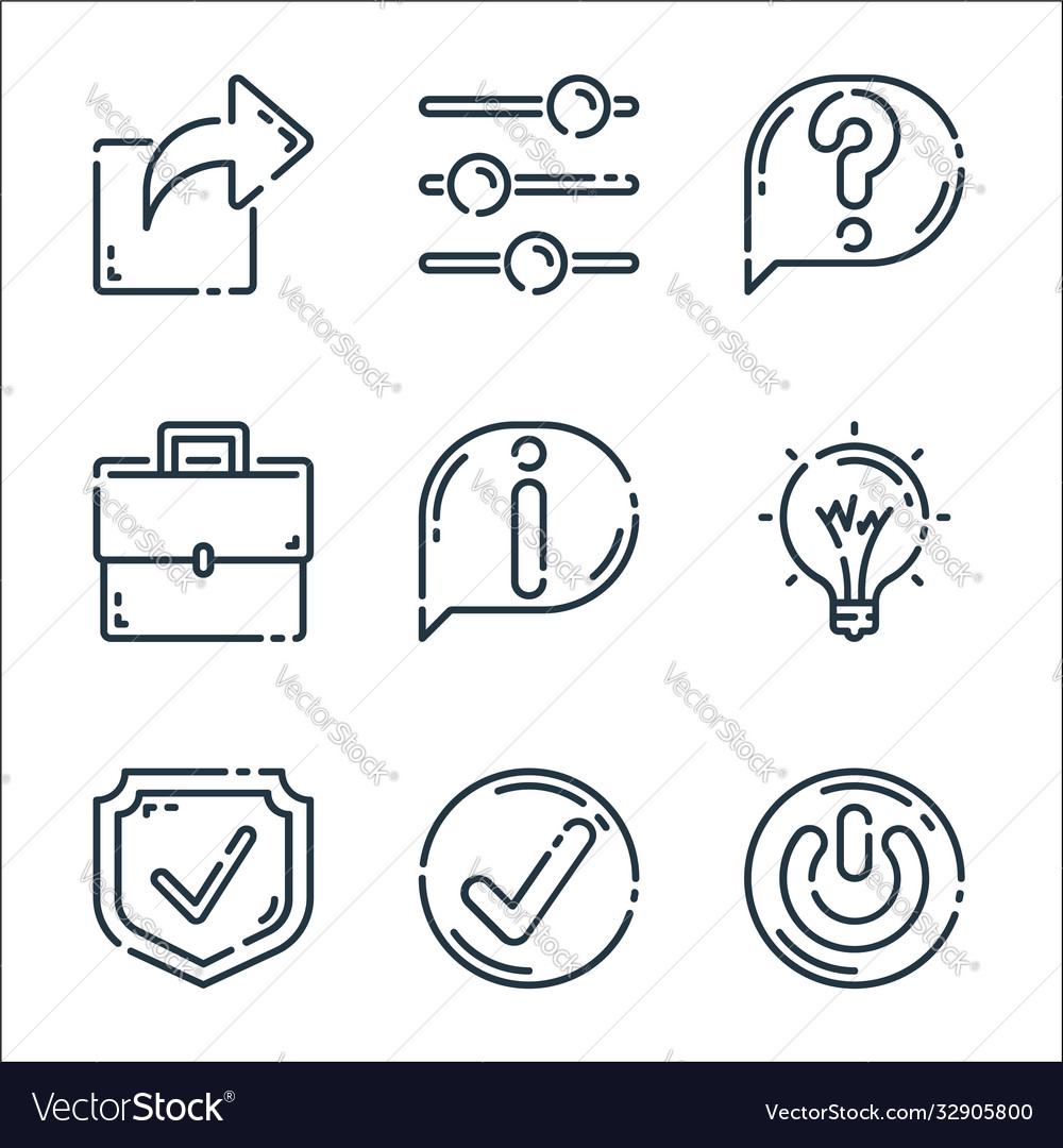 User interface line icons linear set quality vector image User interface line icons linear set quality
