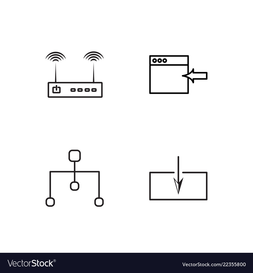 Web simple outlined icons set Vector Image Web simple outlined icons set
