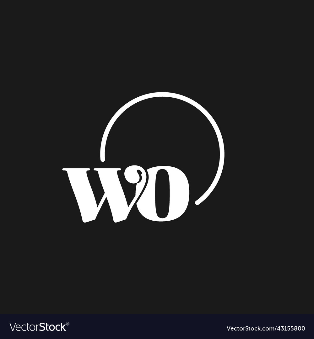 Wo logo initials monogram with circular lines