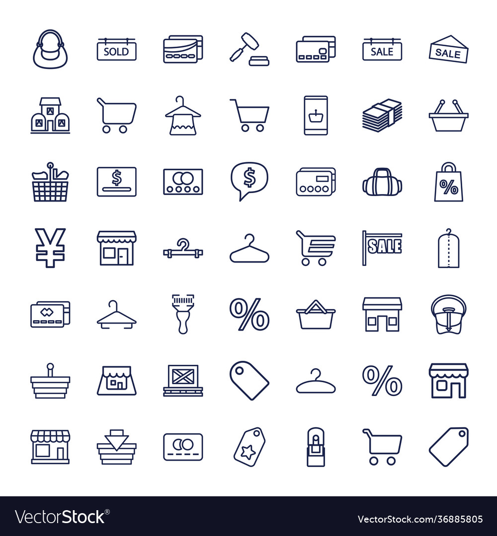 49 retail icons Royalty Free Vector Image - VectorStock