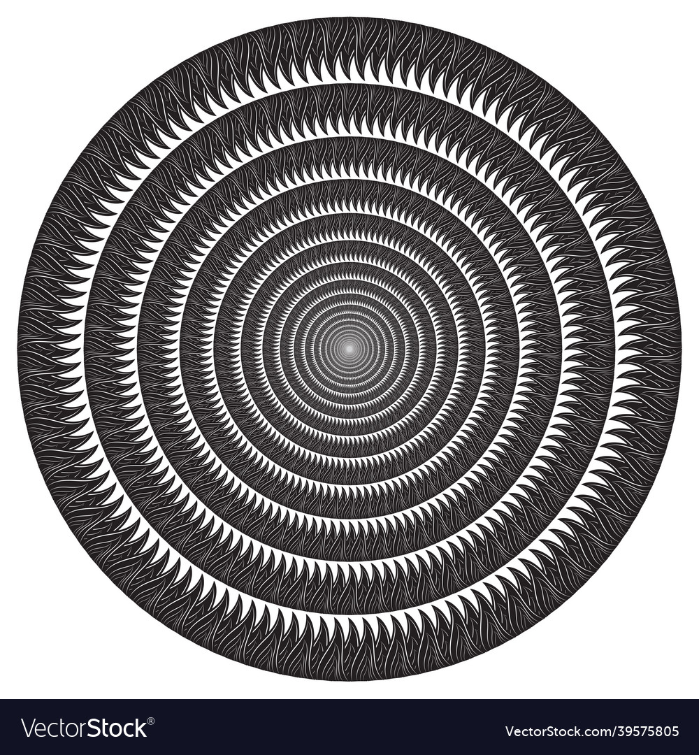Abstract round concentric pattern with ethnic Vector Image Abstract round concentric pattern with ethnic