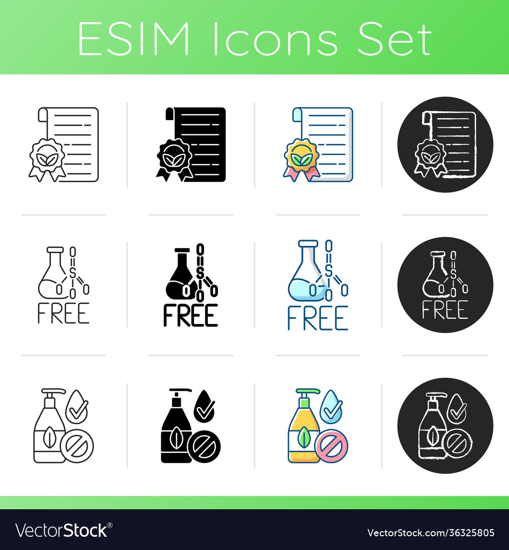 Beauty industry isuues icons set