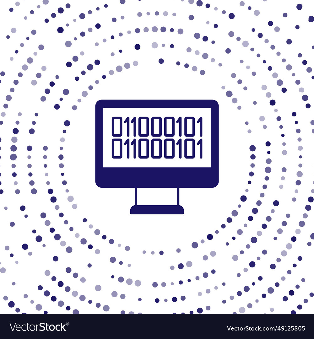 Blue binary code icon isolated on white