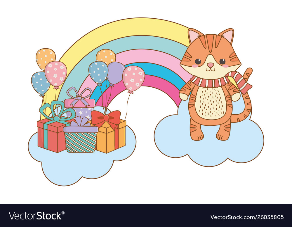 Cat Cartoon With Scarf Design Royalty Free Vector Image