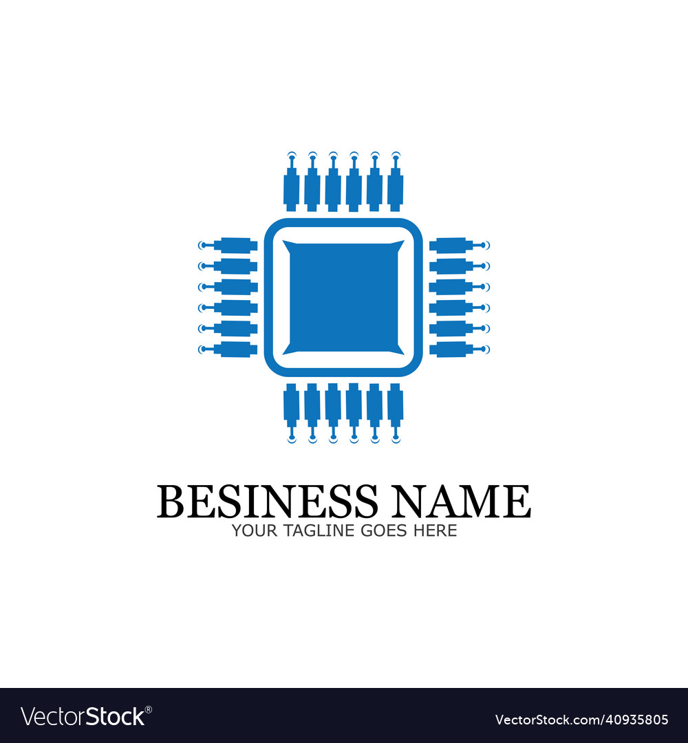 Cpu processor line icon for websites and mobile