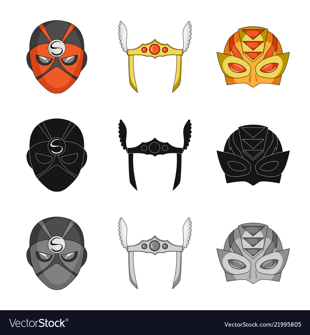 Design of hero and mask sign collection