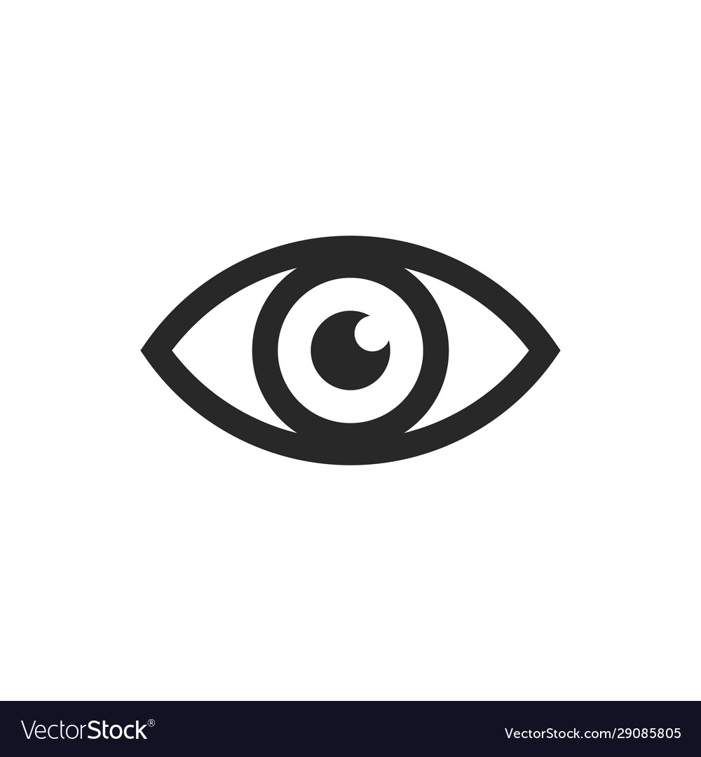 Eye icon flat design Royalty Free Vector Image