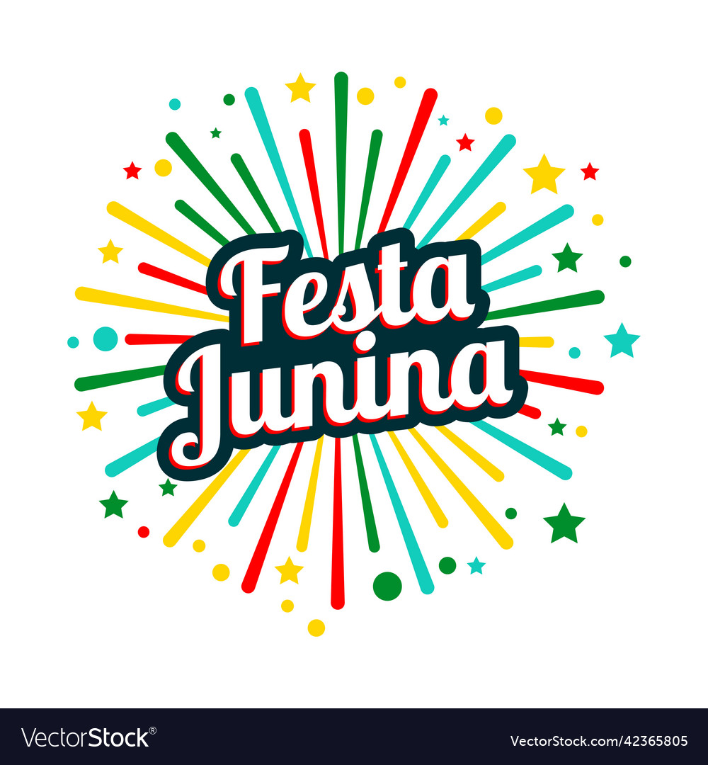 Festa junina carnival poster with colorful