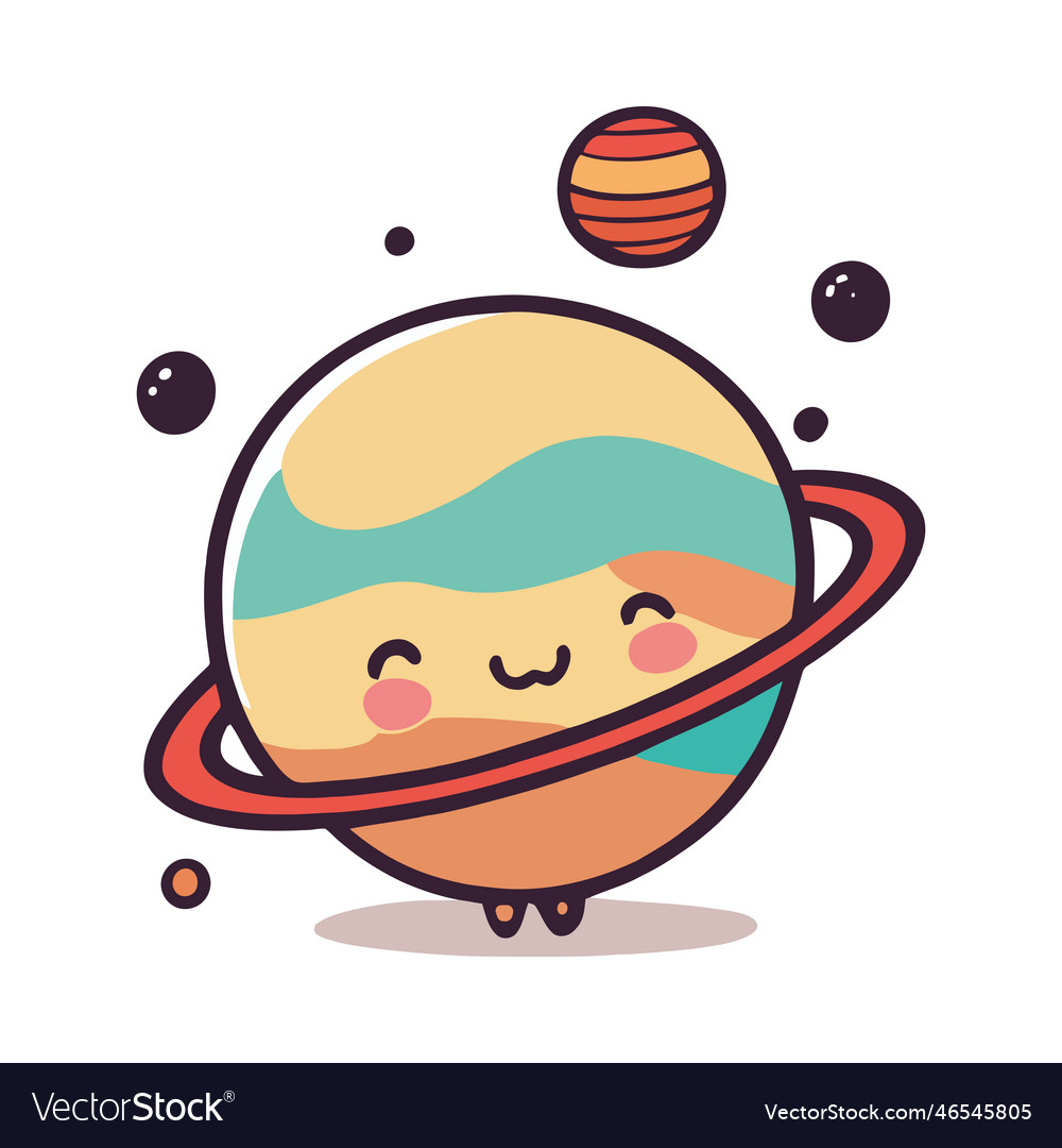 Group of space planets characters