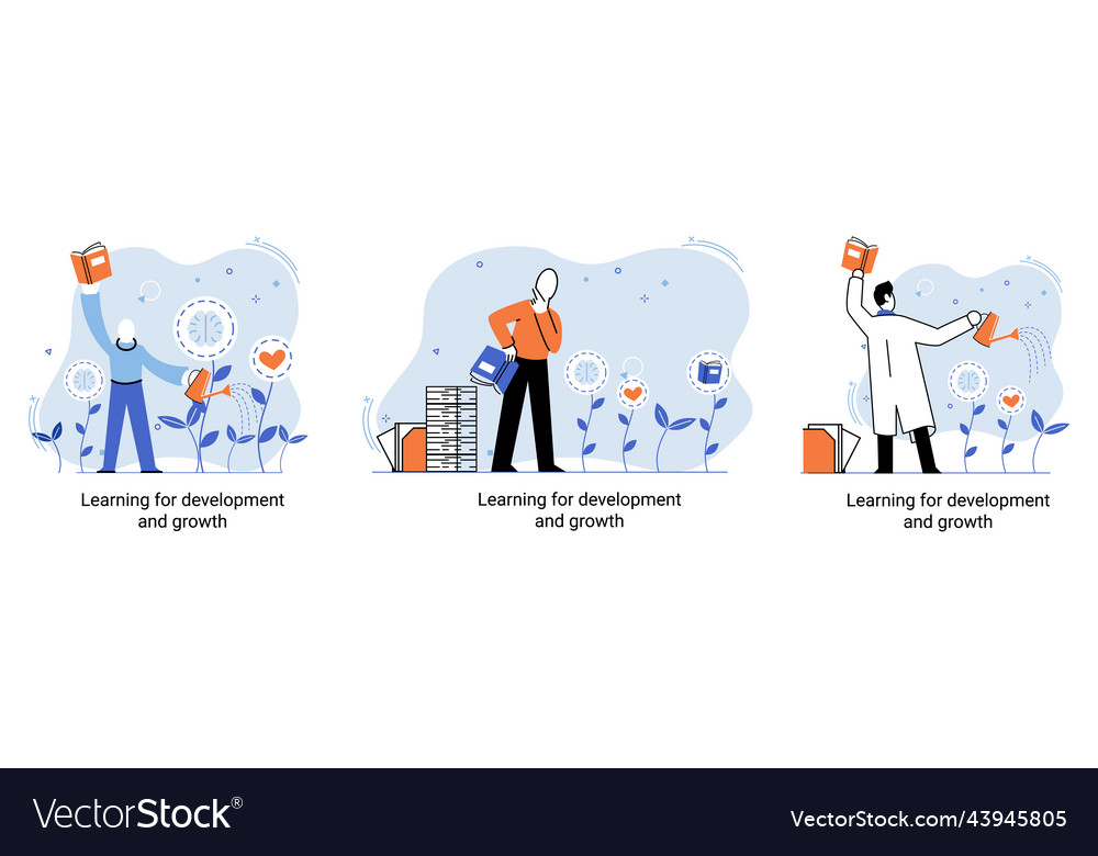 Learning for development and growth self-learning Vector Image