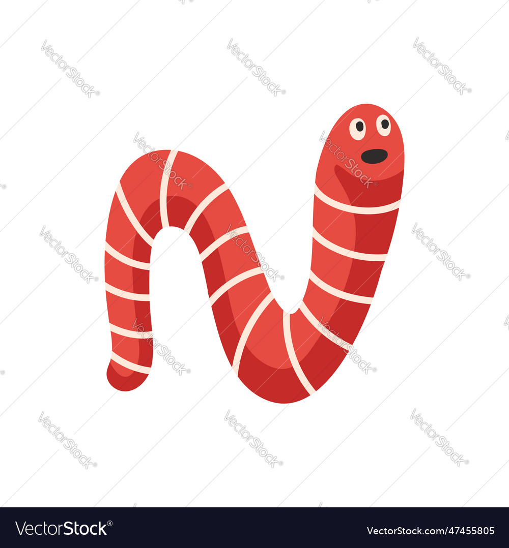 Letter N In Shape Of Worm Autumn Abc Alphabet Sign