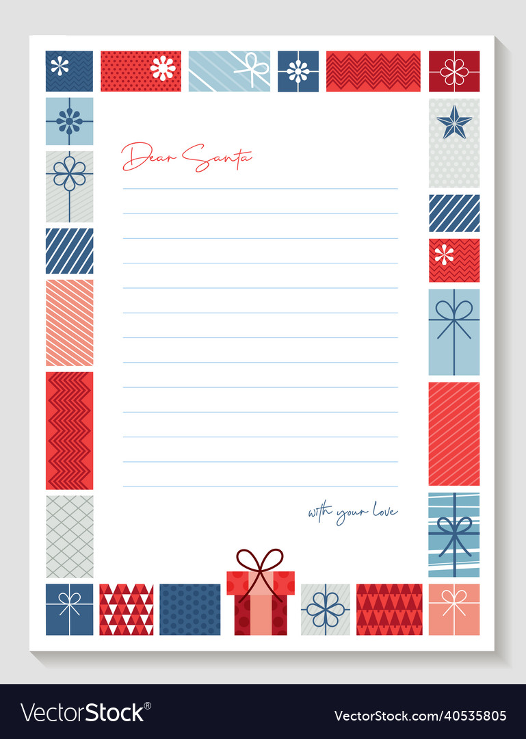 Letter to santa Royalty Free Vector Image - VectorStock