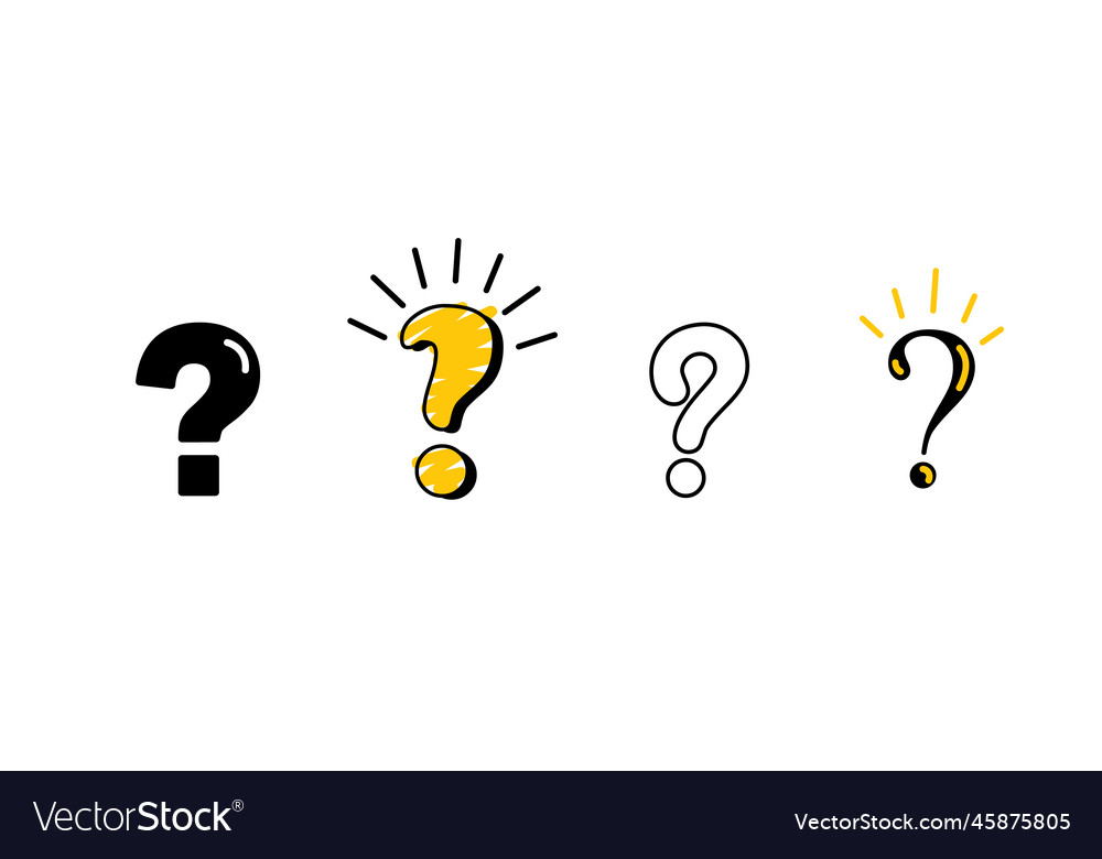 Linear question mark on white background set icon