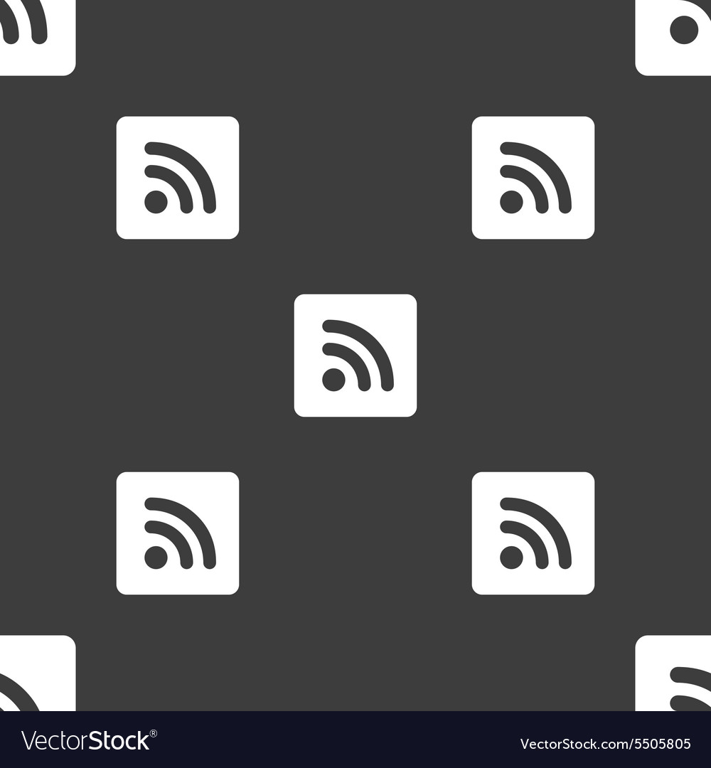 Rss feed icon sign seamless pattern on a gray