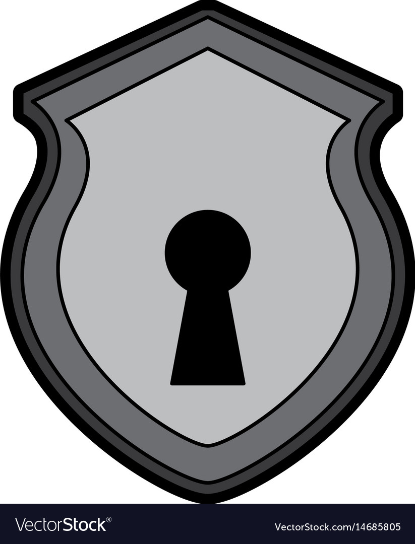 Security shield with shape hole isolated icon