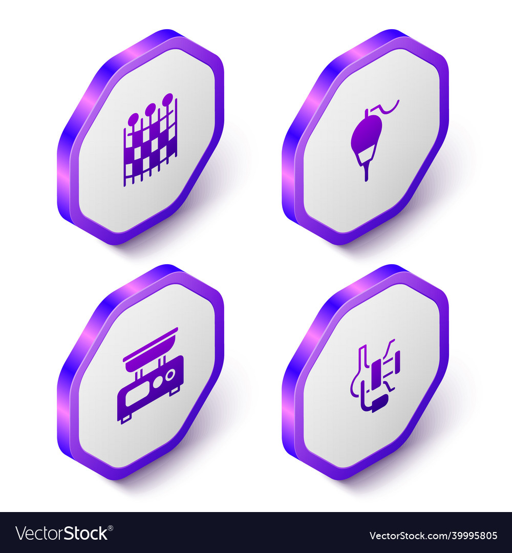 Set isometric fishing net pattern float
