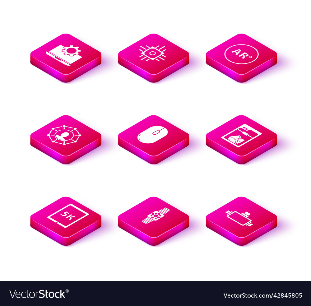 Set tablet with text 5k smartwatch project team vector image Set tablet with text 5k smartwatch project team