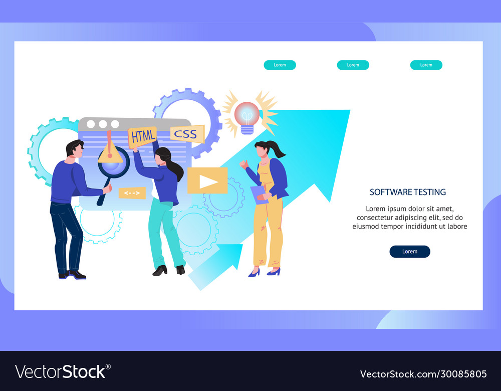 Software testing and site development banner vector image Software testing and site development banner