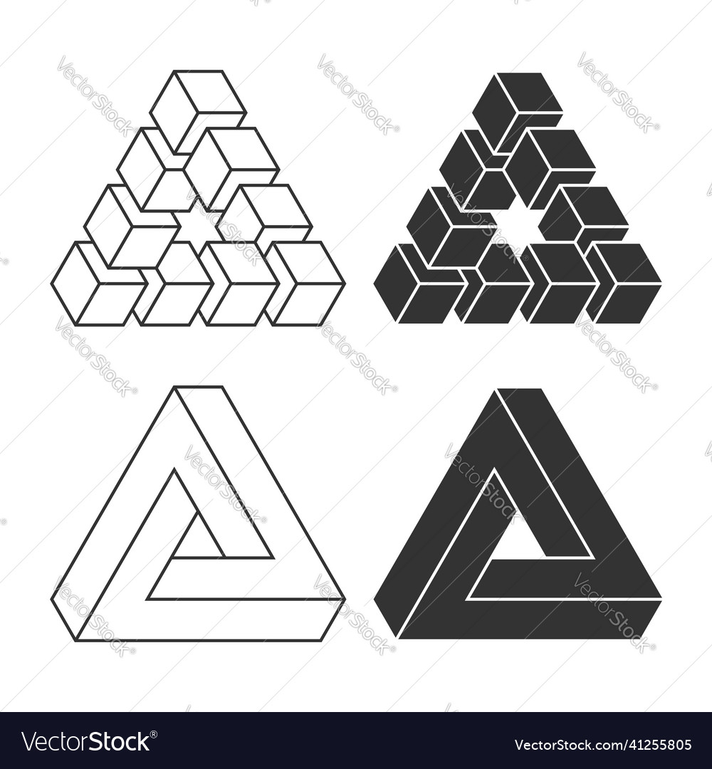 Triangles penrose set Royalty Free Vector Image