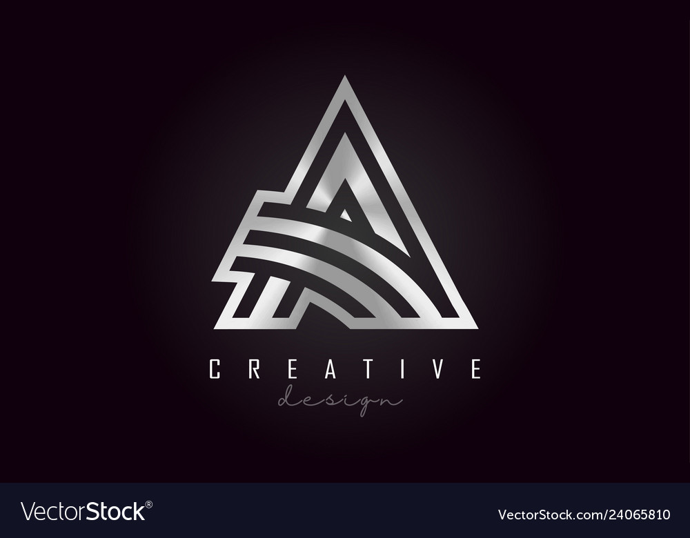 A silver letter logo monogram design creative