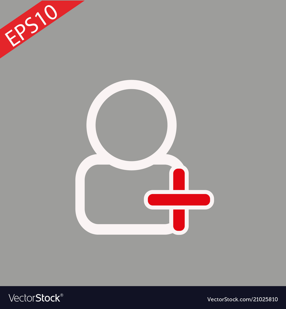 Add user line icon on white background