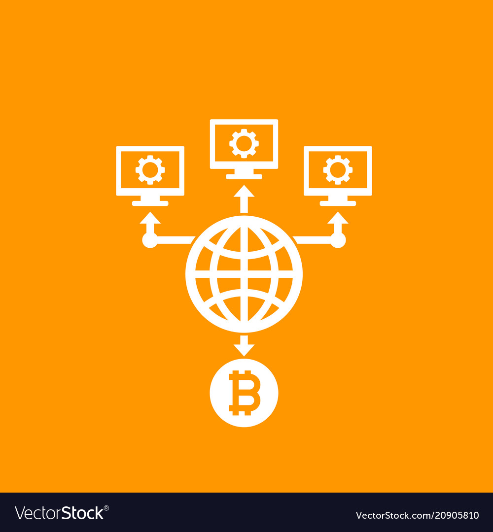 Bitcoin mining icon vector image Bitcoin mining icon