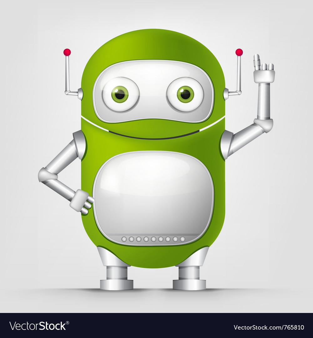 Cartoon character android Royalty Free Vector Image