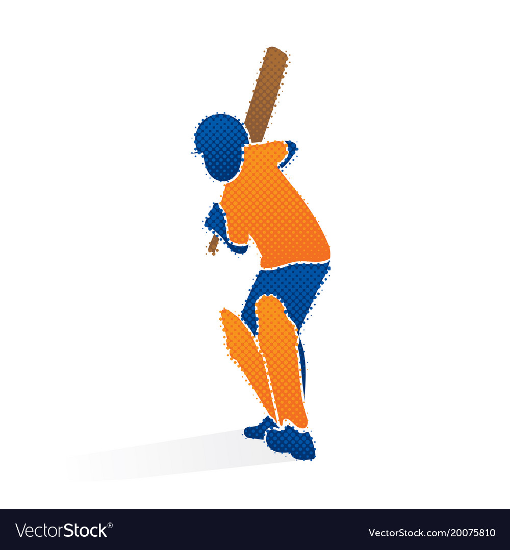 Cricket player hitting shoot design