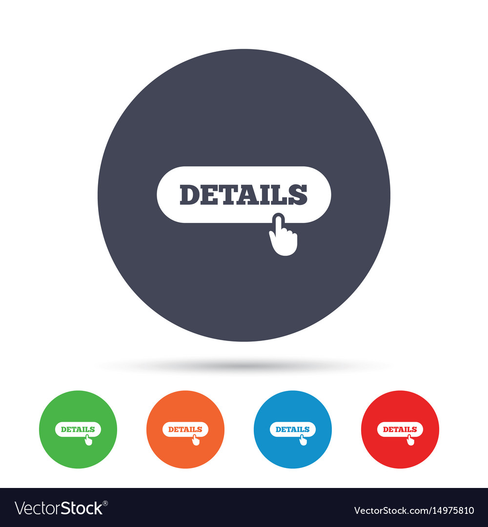 Details with hand pointer icon more symbol