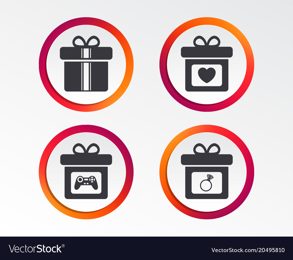 Gift box sign icon present symbol