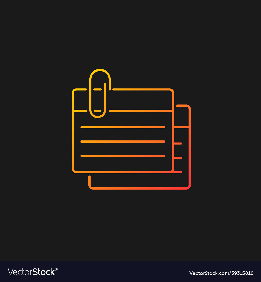 Index card gradient icon for dark theme vector image Index card gradient icon for dark theme