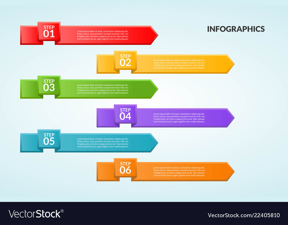 Infographic template of step or workflow diagram Vector Image