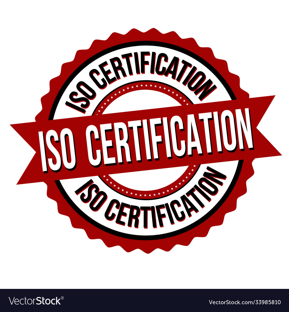 Iso certification label or sticker Royalty Free Vector Image