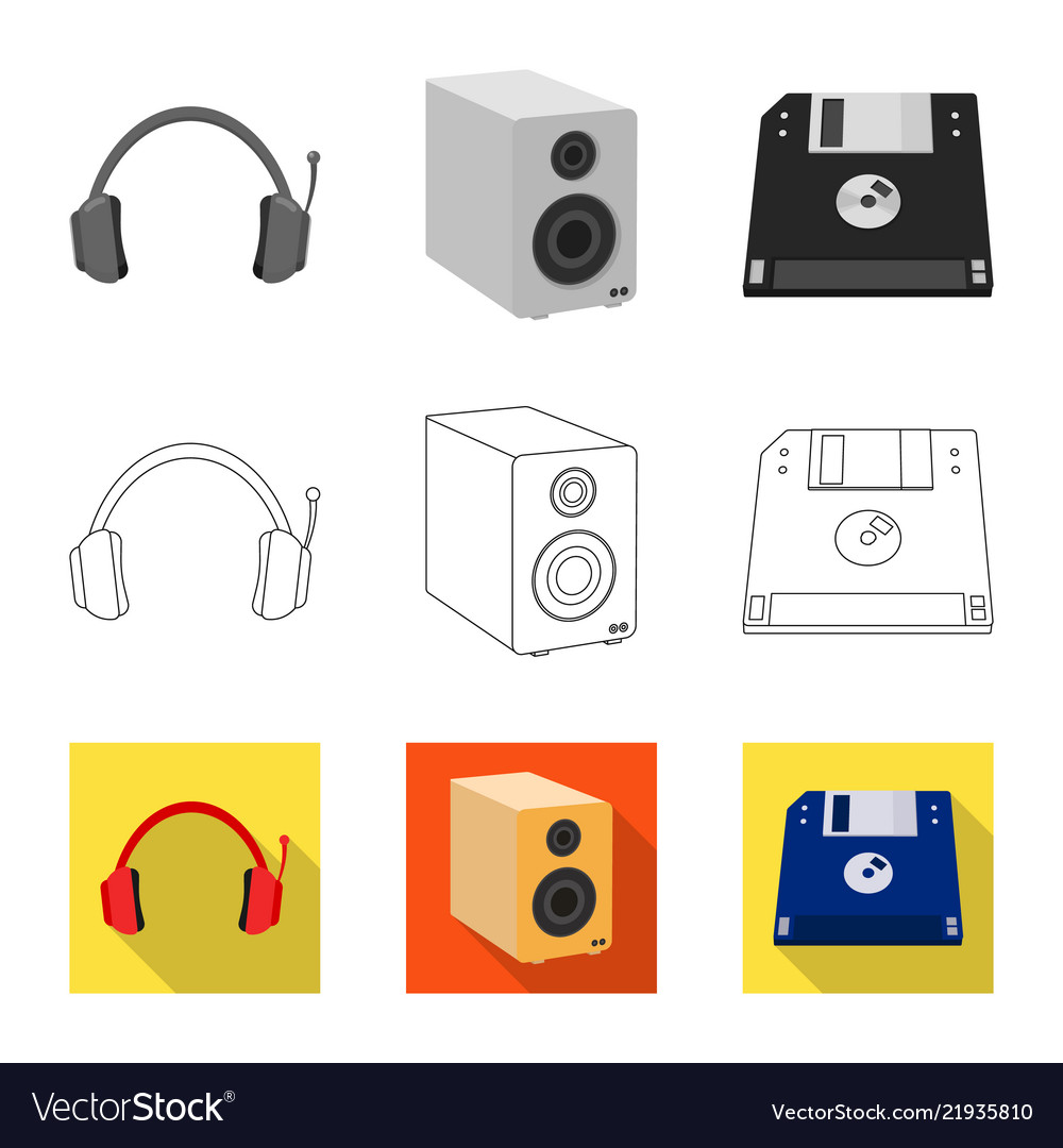 Isolated object of laptop and device symbol set