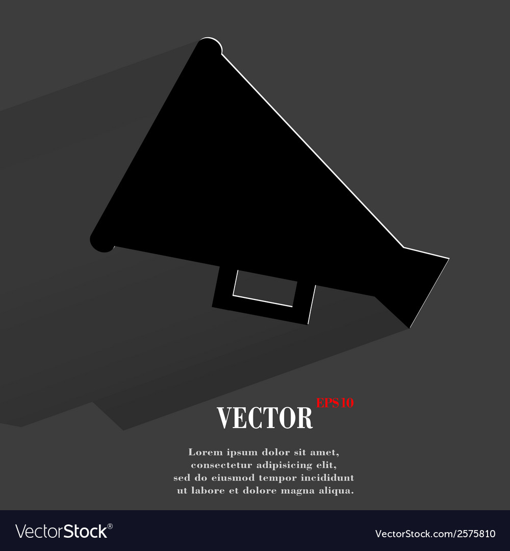 Megaphone loud-hailer flat modern web button