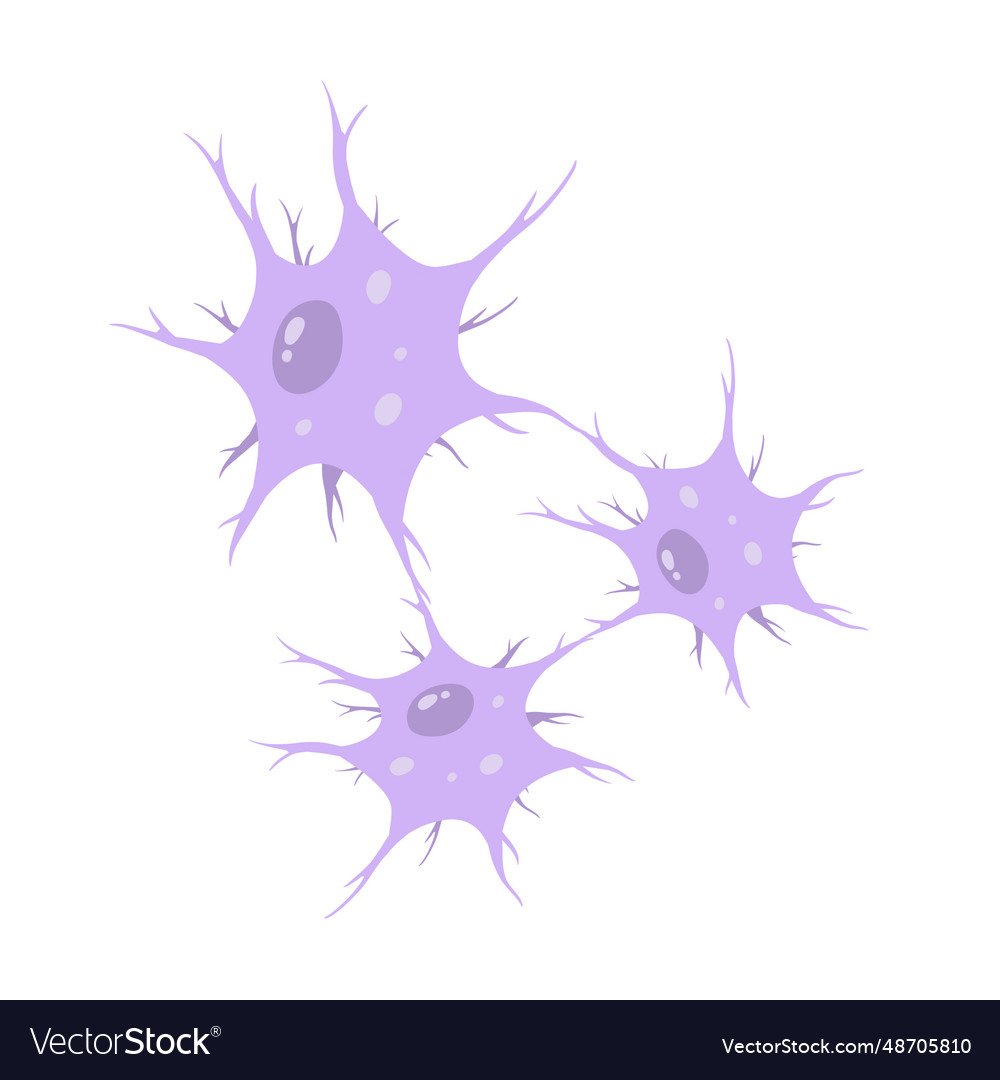 Neuron cell brain activity and dendrites vector image Neuron cell brain activity and dendrites