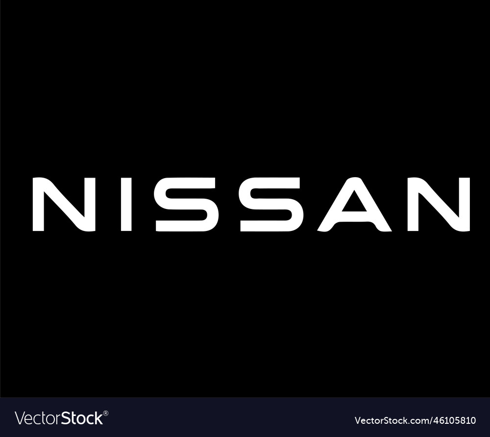 Nissan brand logo car symbol name black and white