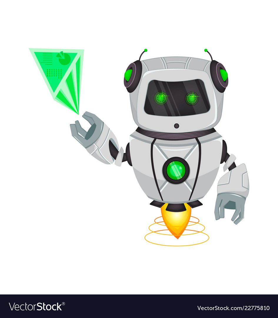 Robot with artificial intelligence bot vector image Robot with artificial intelligence bot