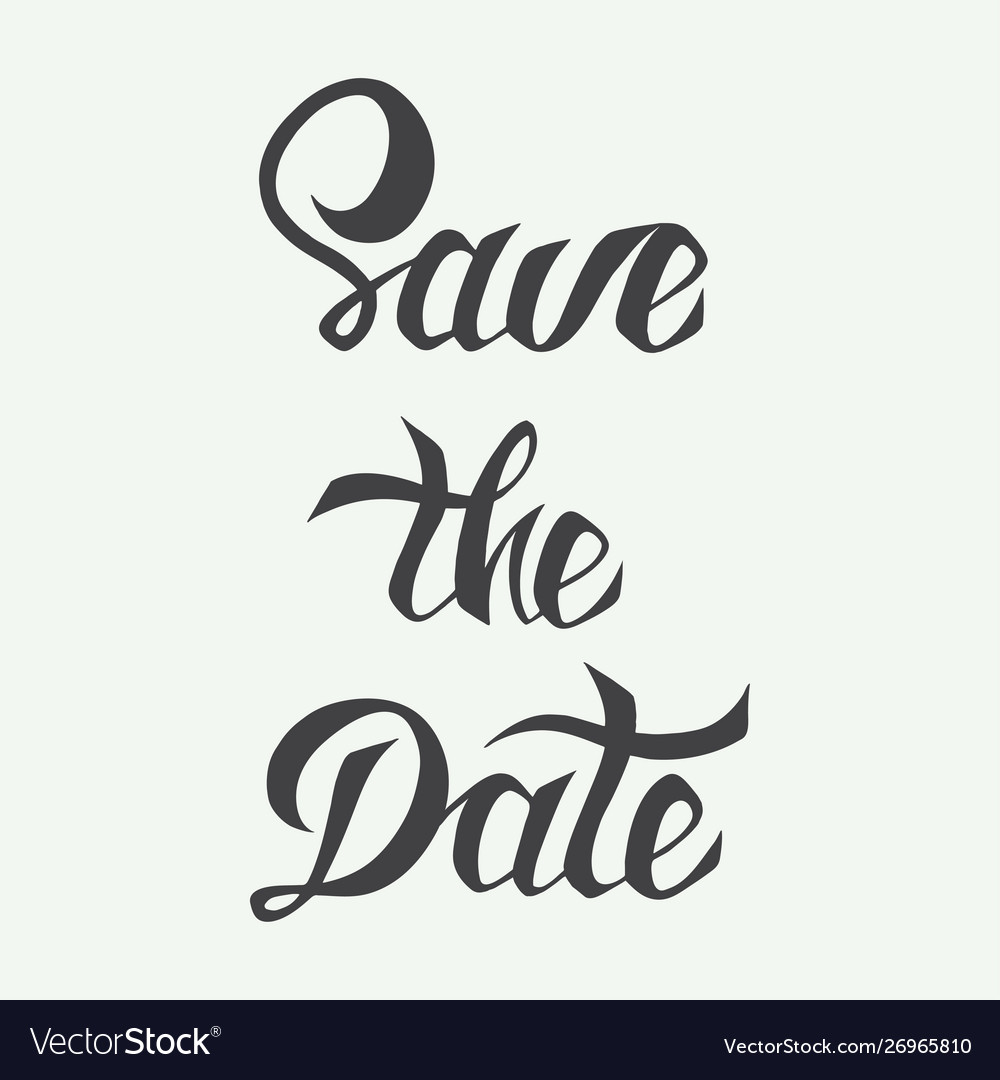 Save date card template with hand drawn