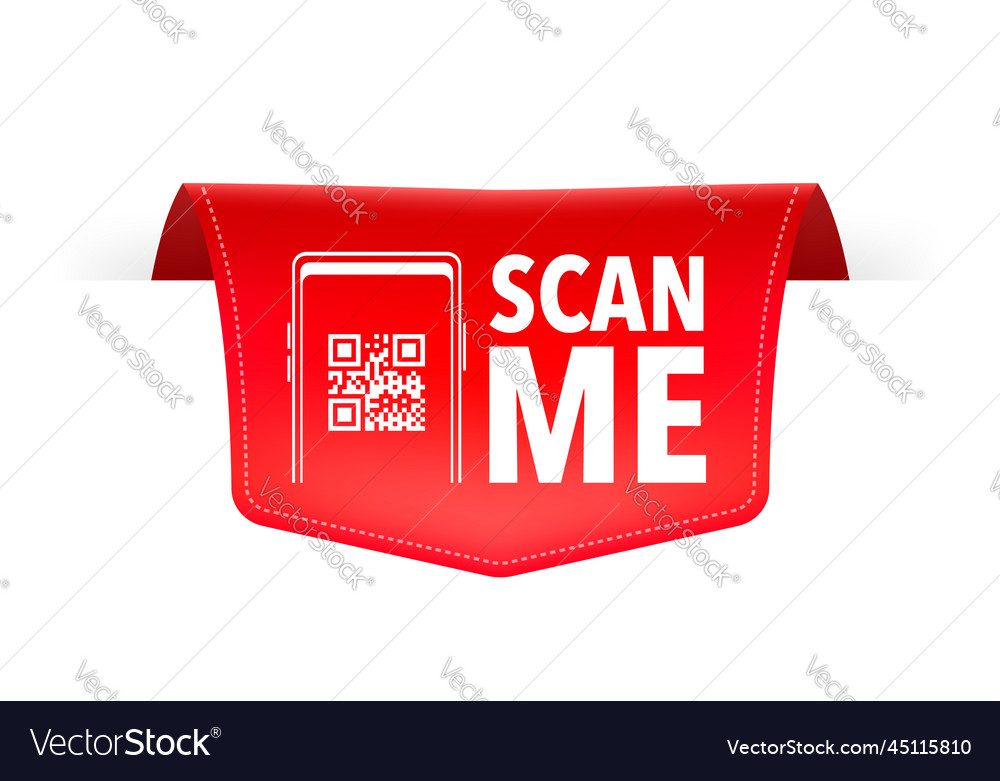 Scan me icon with qr code inscription vector image Scan me icon with qr code inscription