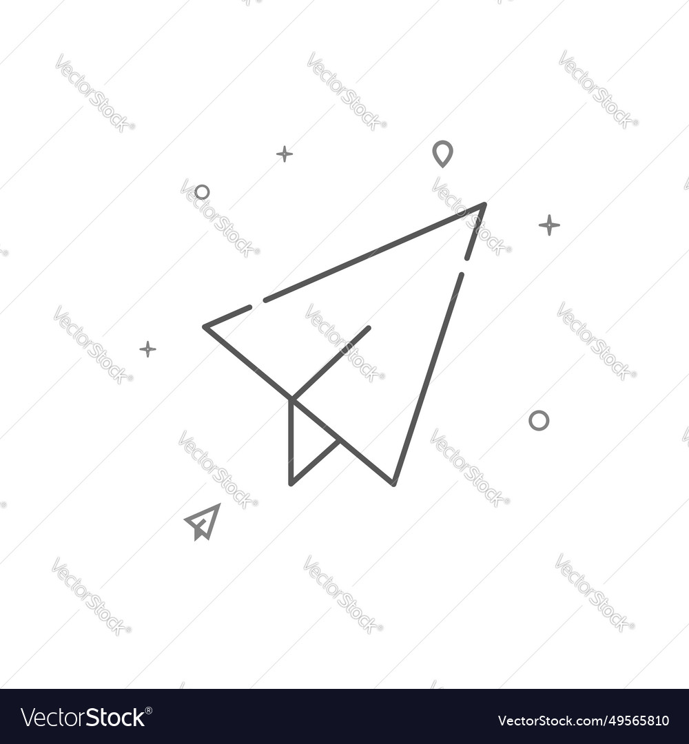 Send message paper plane simple line icon