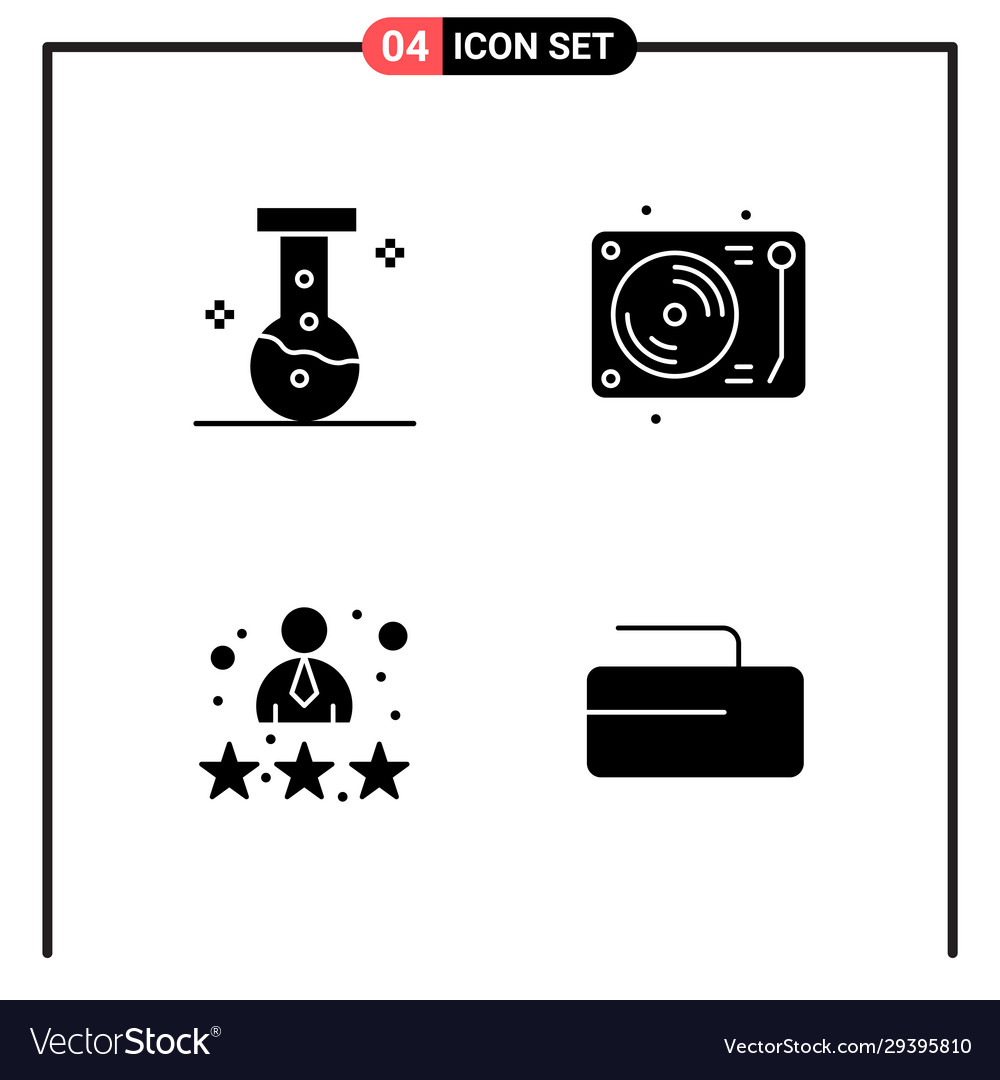 Set 4 solid style icons for web and mobile Vector Image Set 4 solid style icons for web and mobile