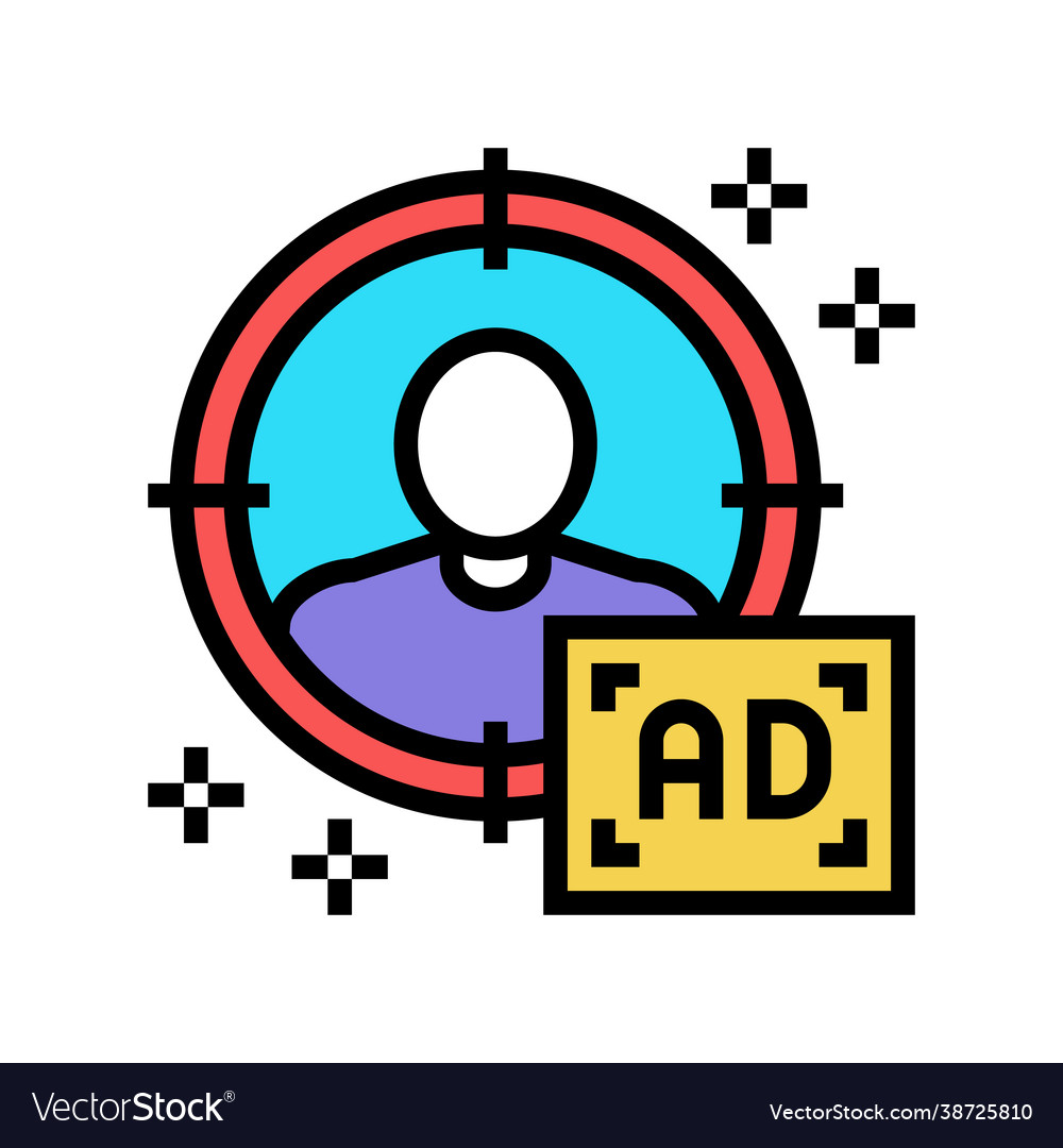Sharp targeting color icon vector image Sharp targeting color icon